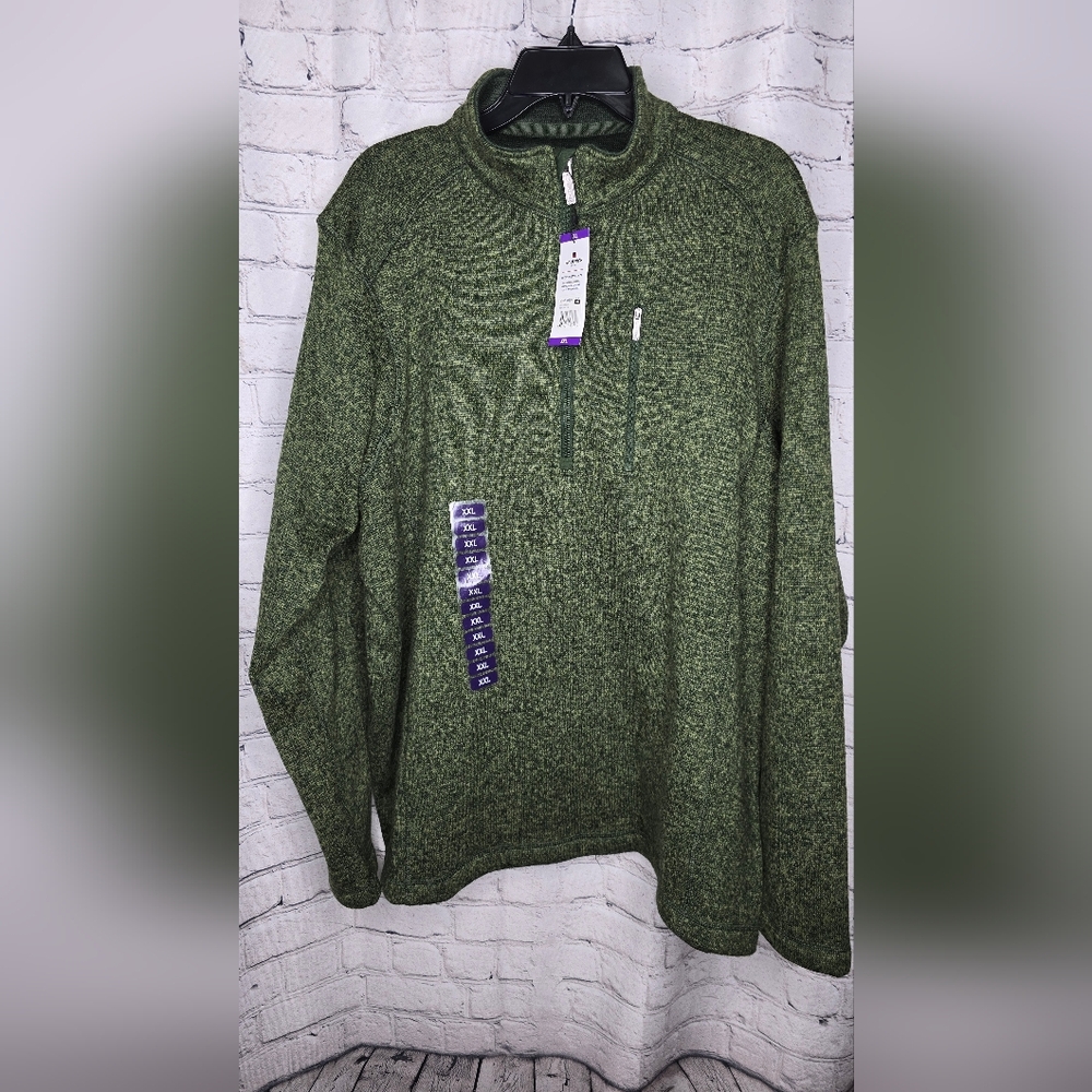 Woolrich Men's Green Quarter Zip Fleece Sweater‎ Size XXL